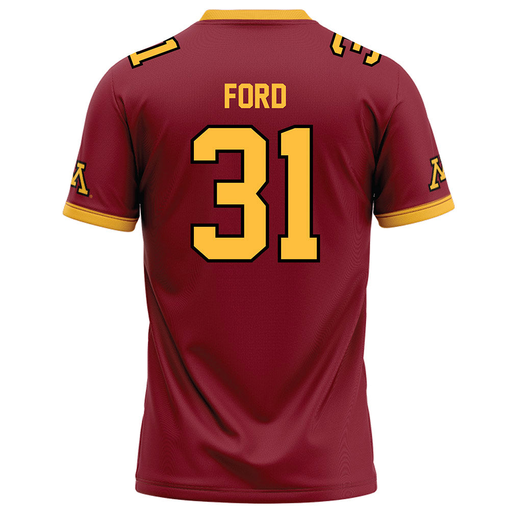 Minnesota - NCAA Football : Xavier Ford - Maroon Football Jersey-1