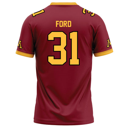 Minnesota - NCAA Football : Xavier Ford - Maroon Football Jersey-1