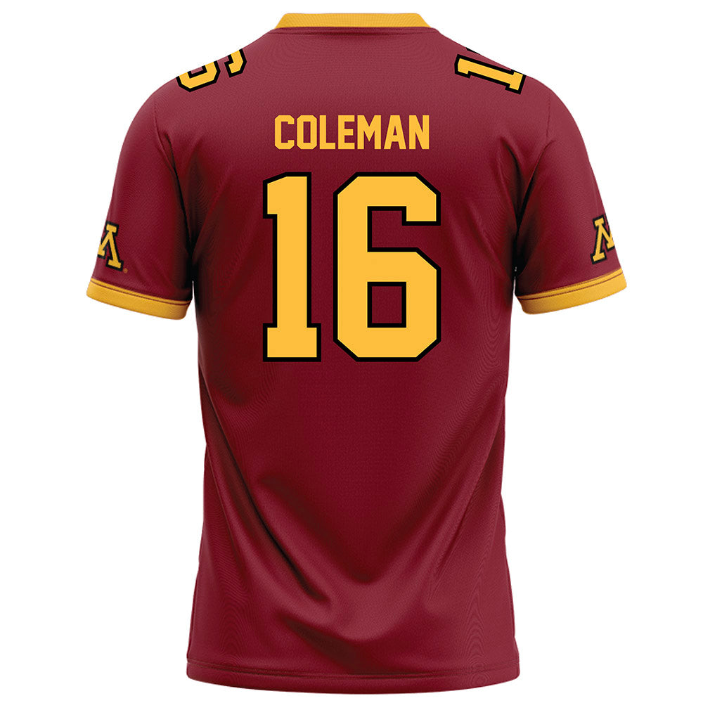 Minnesota - NCAA Football : Malachi Coleman - Maroon Football Jersey-1