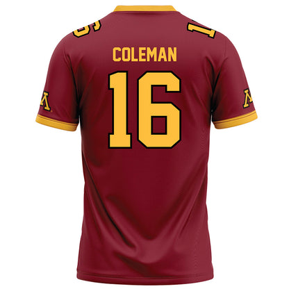 Minnesota - NCAA Football : Malachi Coleman - Maroon Football Jersey-1