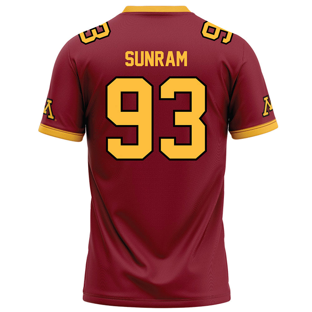 Minnesota - NCAA Football : Riley Sunram - Maroon Football Jersey-1