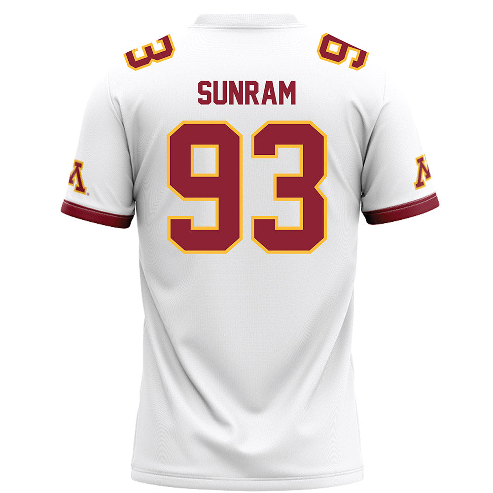 Minnesota - NCAA Football : Riley Sunram - White Football Jersey-1