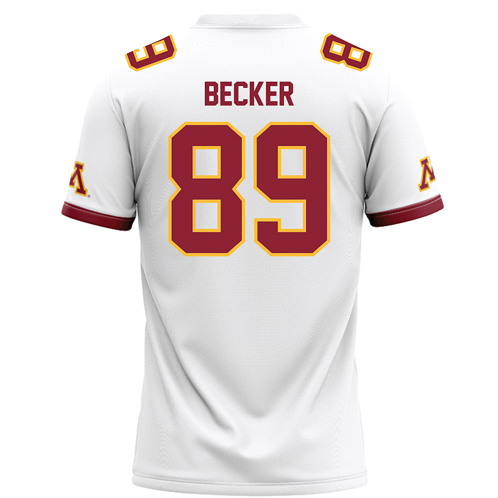 Minnesota - NCAA Football : Nate Becker - White Football Jersey-1