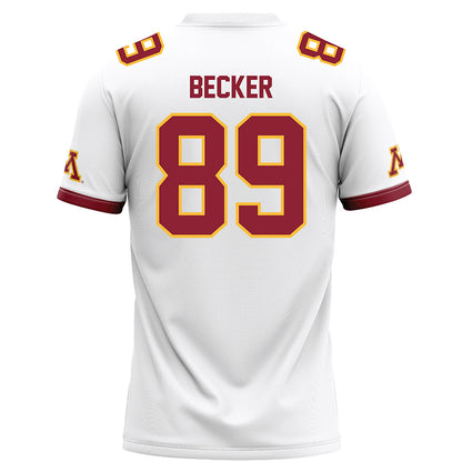 Minnesota - NCAA Football : Nate Becker - White Football Jersey-1