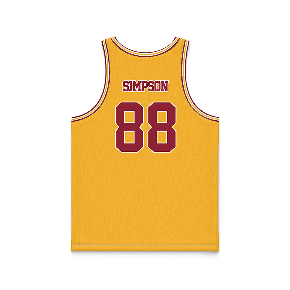 Minnesota - NCAA Football : Jacob Simpson - Gold Basketball Jersey-1