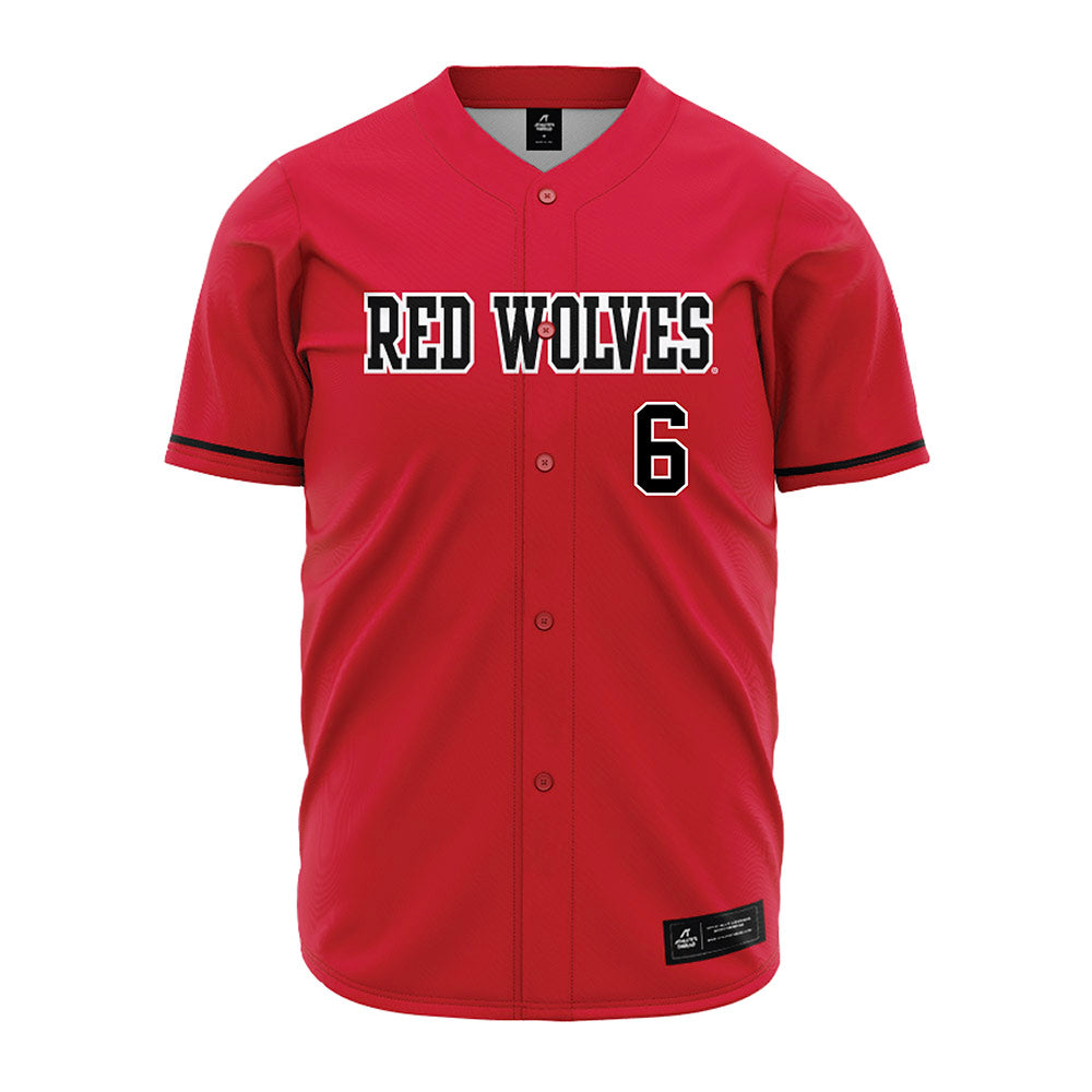 Arkansas State - NCAA Baseball : Lane Walton - Red Jersey-0