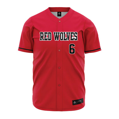 Arkansas State - NCAA Baseball : Lane Walton - Red Jersey-0