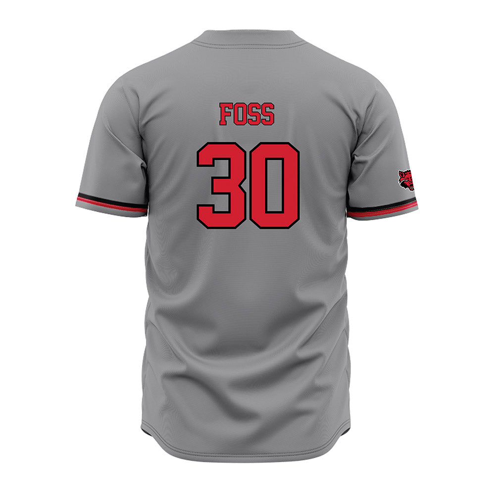 Arkansas State - NCAA Baseball : Brett Foss - Grey Jersey-1