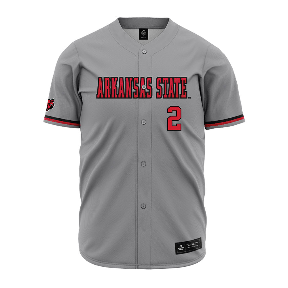Arkansas State - NCAA Baseball : Drew Gartman - Grey Jersey-0