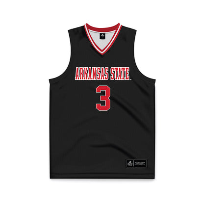 Arkansas State - NCAA Men's Basketball : Derrian Ford - Black Basketball Jersey