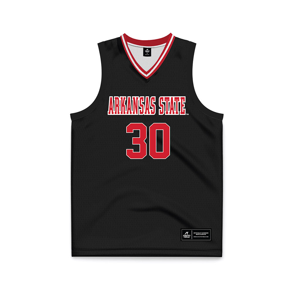 Arkansas State - NCAA Men's Basketball : Jacob St Clair - Black Basketball Jersey