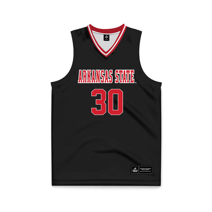 Arkansas State - NCAA Men's Basketball : Jacob St Clair - Black Basketball Jersey