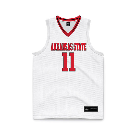 Arkansas State - NCAA Men's Basketball : Terrance Ford - White Basketball Jersey