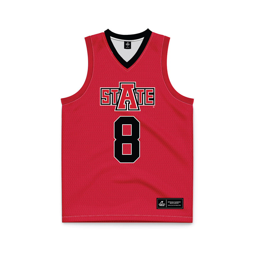 Arkansas State - NCAA Men's Basketball : Weston Honeycutt - Red Basketball Jersey-0