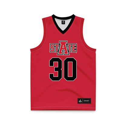 Arkansas State - NCAA Men's Basketball : Jacob St Clair - Red Basketball Jersey