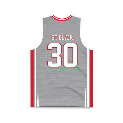 Arkansas State - NCAA Men's Basketball : Jacob St Clair - Grey Basketball Jersey