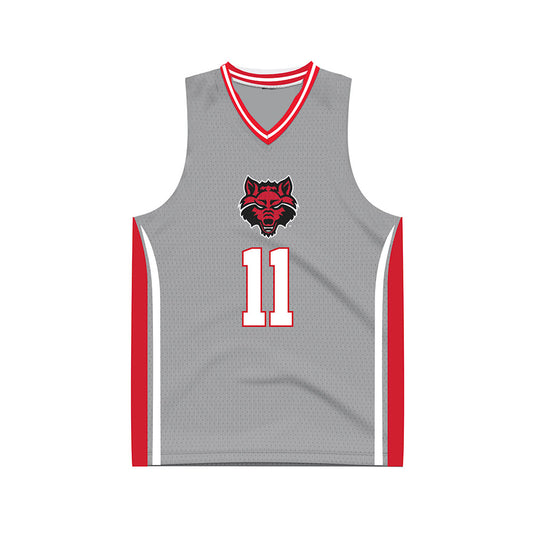 Arkansas State - NCAA Men's Basketball : Terrance Ford - Grey Basketball Jersey