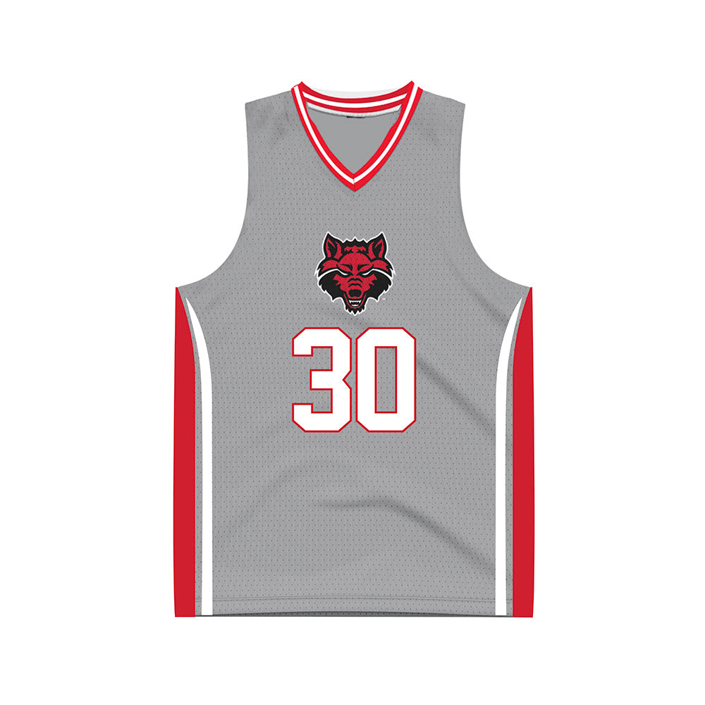 Arkansas State - NCAA Men's Basketball : Jacob St Clair - Grey Basketball Jersey