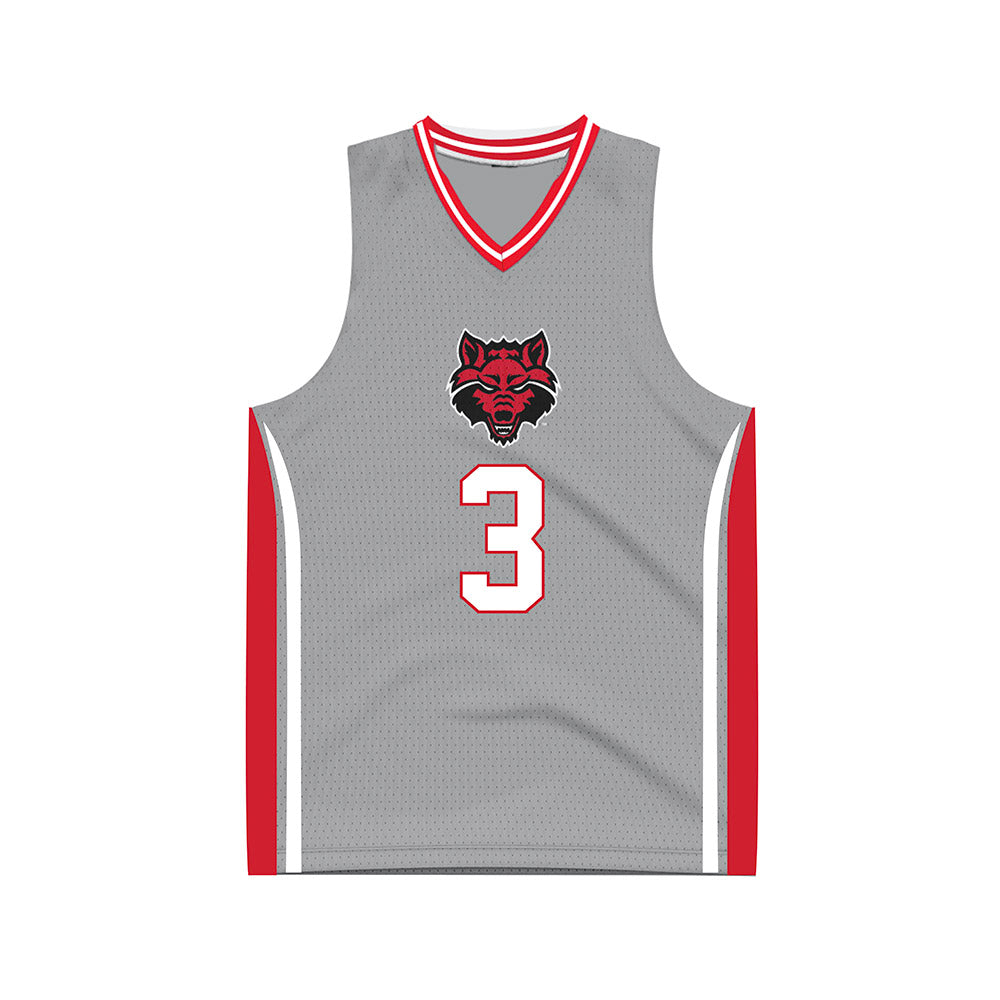 Arkansas State - NCAA Men's Basketball : Derrian Ford - Grey Basketball Jersey