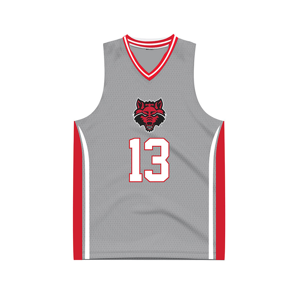 Arkansas State - NCAA Men's Basketball : Aly Tounkara - Grey Basketball Jersey-0
