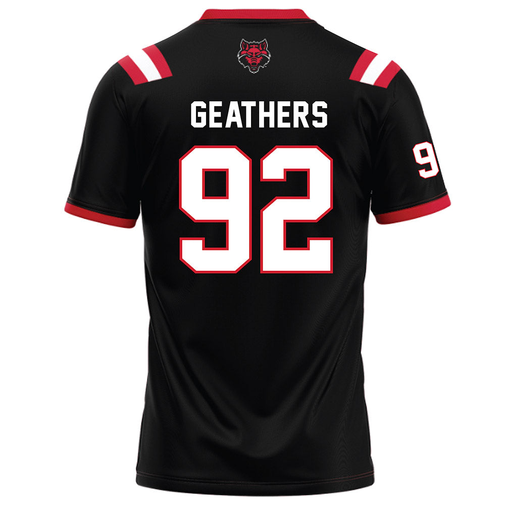 Arkansas State - NCAA Football : Thurman Geathers - Black Football Jersey
