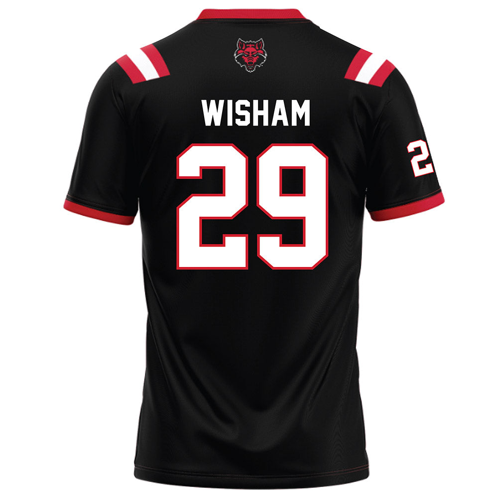 Arkansas State - NCAA Football : Luke Wisham - Black Football Jersey-1