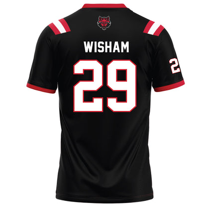 Arkansas State - NCAA Football : Luke Wisham - Black Football Jersey-1