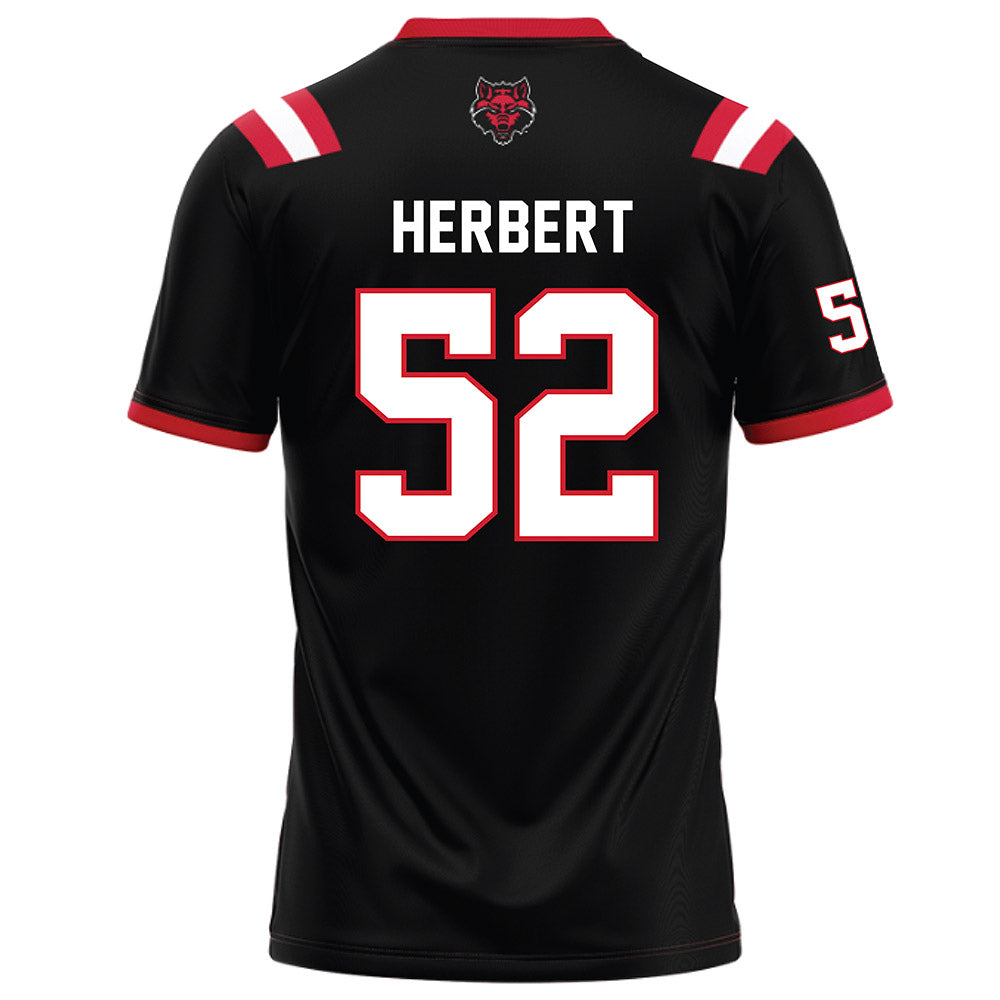 Arkansas State - NCAA Football : Gideon Herbert - Black Football Jersey-1