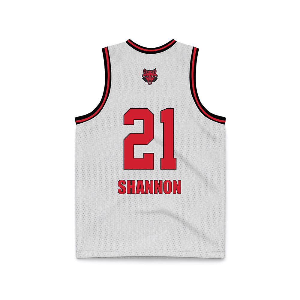 Arkansas State - NCAA Women's Basketball : Zyion Shannon - White Basketball Jersey