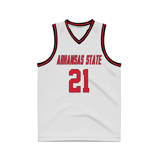 Arkansas State - NCAA Women's Basketball : Zyion Shannon - White Basketball Jersey