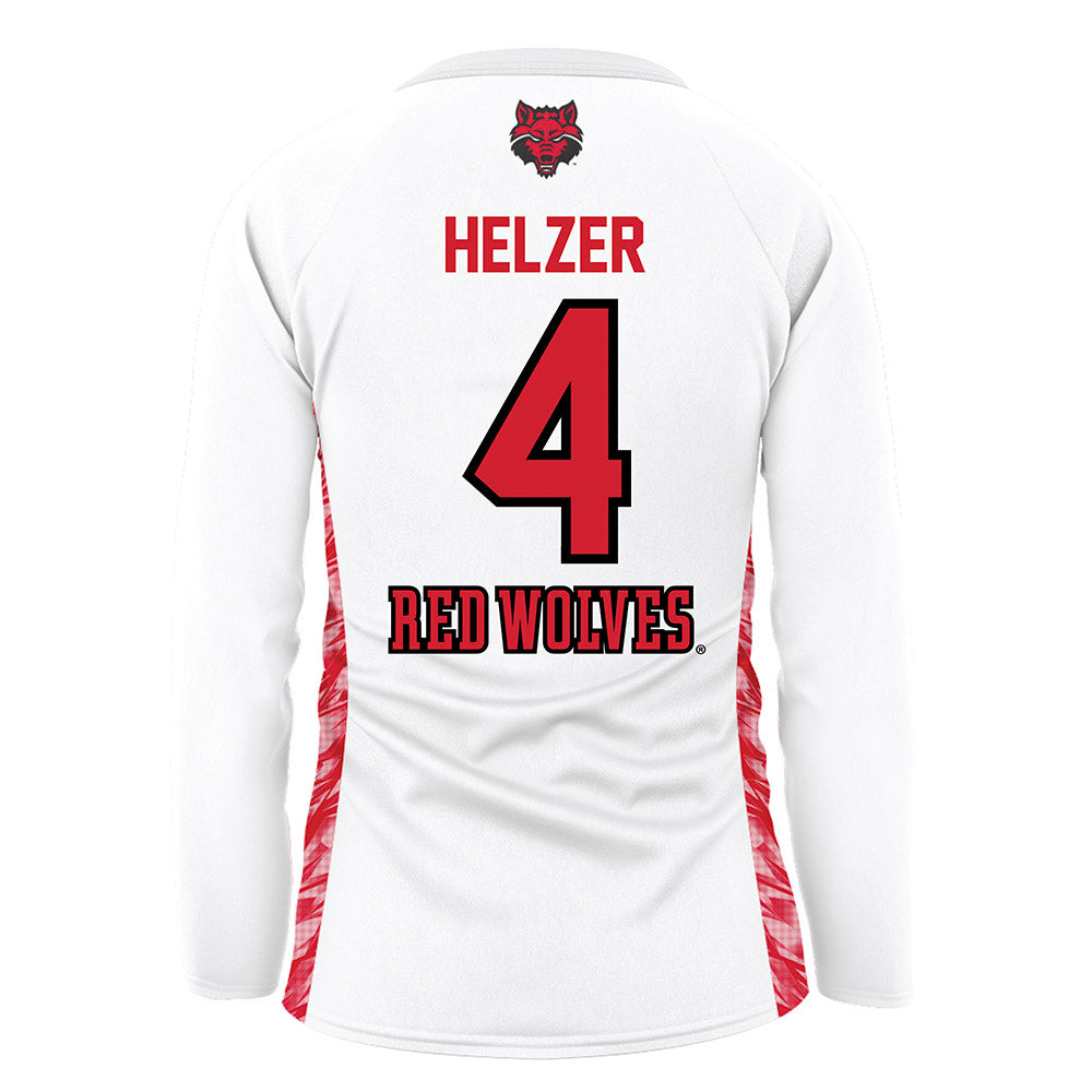 Arkansas State - NCAA Women's Volleyball : Bailey Helzer - White Volleyball Jersey