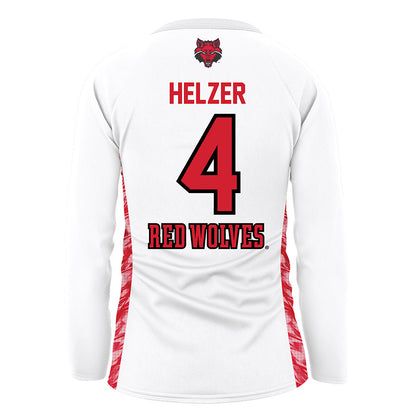 Arkansas State - NCAA Women's Volleyball : Bailey Helzer - White Volleyball Jersey