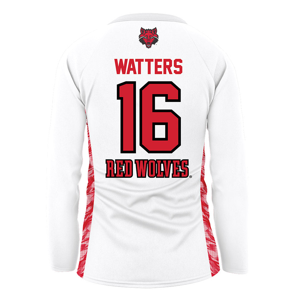 Arkansas State - NCAA Women's Volleyball : Reese Watters - White Volleyball Jersey