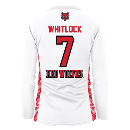 Arkansas State - NCAA Women's Volleyball : Kaitlin Whitlock - White Volleyball Jersey