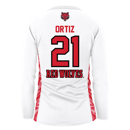 Arkansas State - NCAA Women's Volleyball : Valeria Ortiz - White Volleyball Jersey