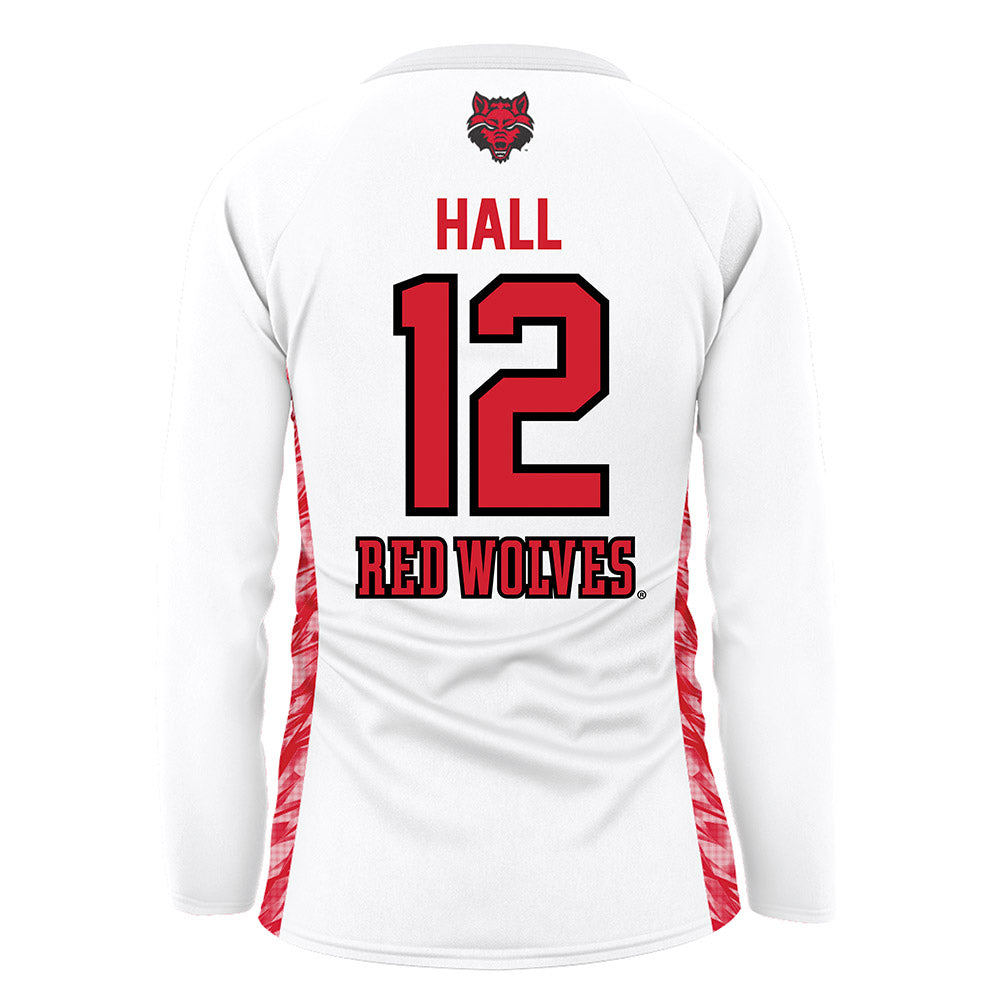 Arkansas State - NCAA Women's Volleyball : Bailey Hall - White Volleyball Jersey