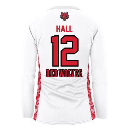 Arkansas State - NCAA Women's Volleyball : Bailey Hall - White Volleyball Jersey