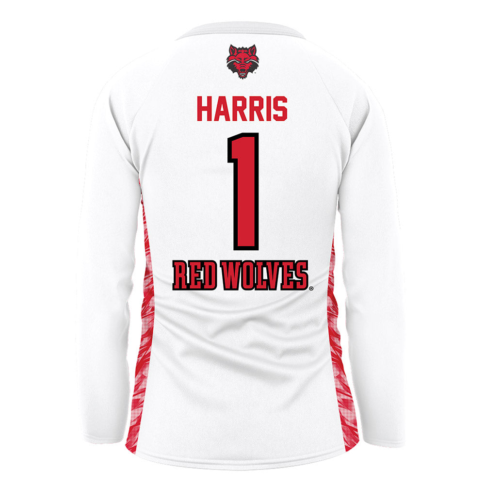 Arkansas State - NCAA Women's Volleyball : Abby Harris - White Volleyball Jersey