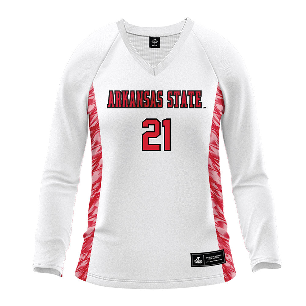 Arkansas State - NCAA Women's Volleyball : Valeria Ortiz - White Volleyball Jersey