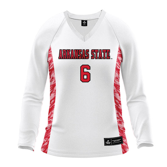 Arkansas State - NCAA Women's Volleyball : Calea Bush - White Volleyball Jersey-0
