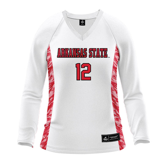 Arkansas State - NCAA Women's Volleyball : Bailey Hall - White Volleyball Jersey
