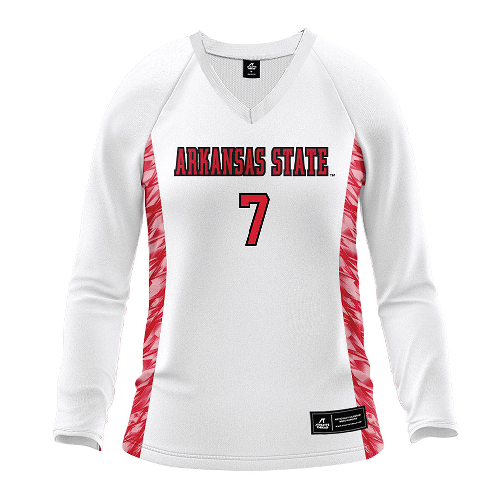Arkansas State - NCAA Women's Volleyball : Kaitlin Whitlock - White Volleyball Jersey