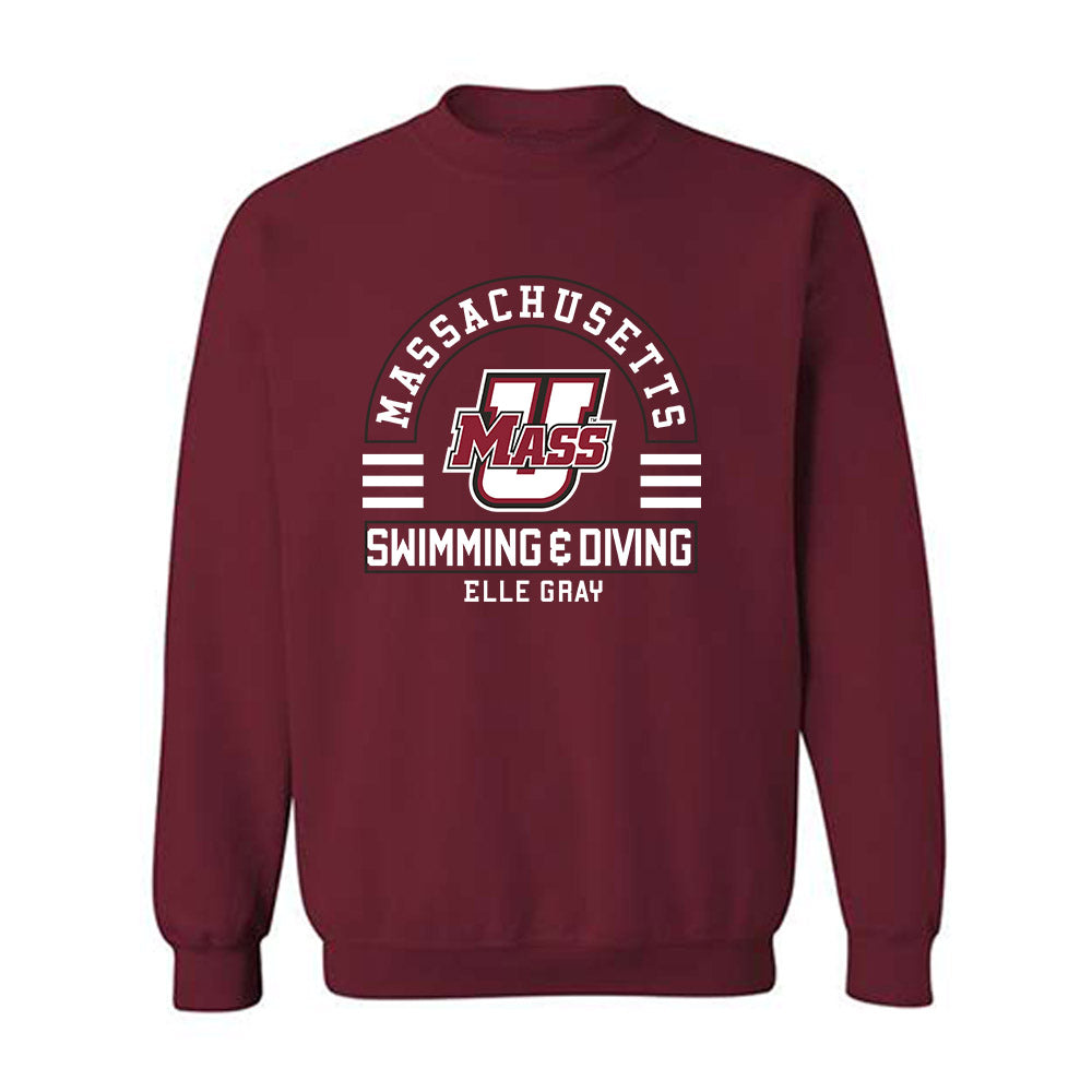 UMass - NCAA Women's Swimming & Diving : Elle Gray - Classic Fashion Shersey Crewneck Sweatshirt-0