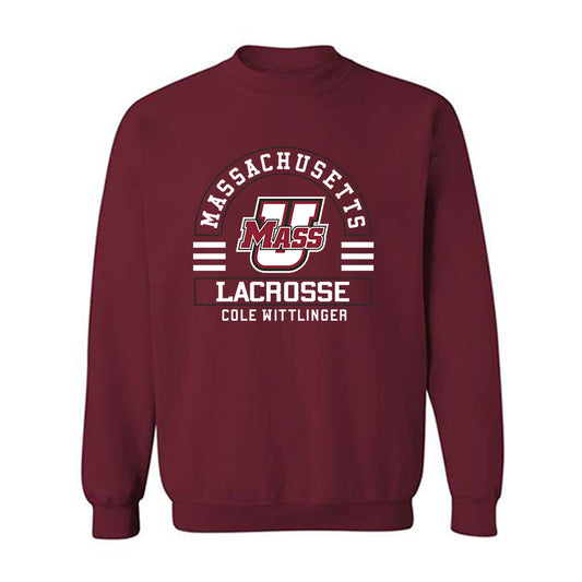 UMass - NCAA Men's Lacrosse : Cole Wittlinger - Classic Fashion Shersey Crewneck Sweatshirt-0