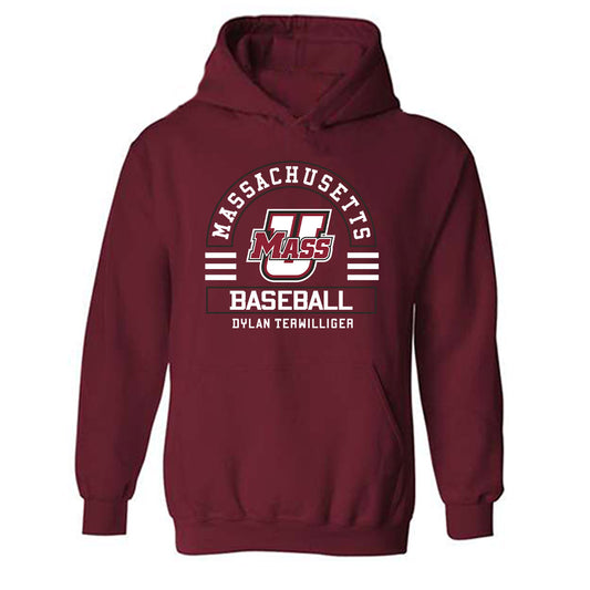 UMass - NCAA Baseball : Dylan Terwilliger - Classic Fashion Shersey Hooded Sweatshirt-0