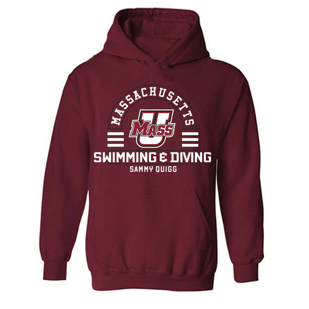 UMass - NCAA Men's Swimming & Diving : Sammy Quigg - Classic Fashion Shersey Hooded Sweatshirt-0