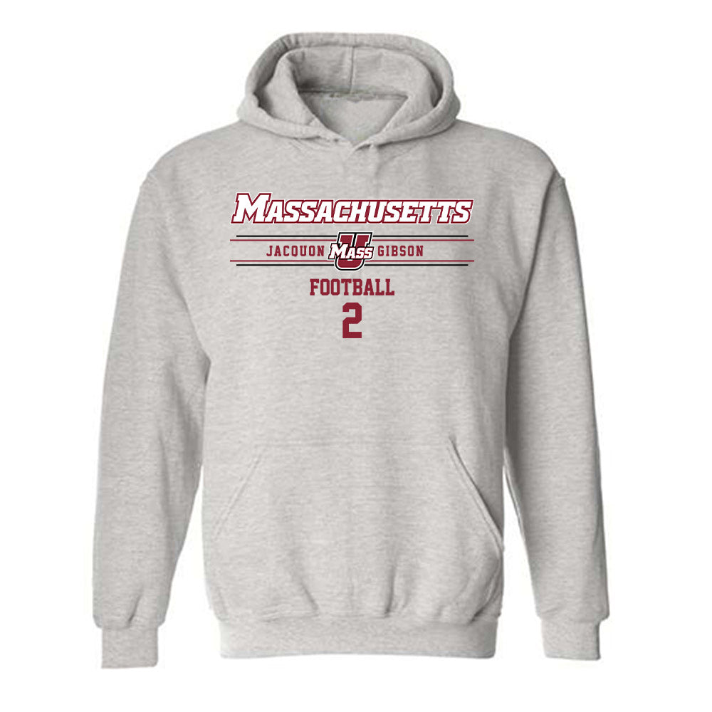 UMass - NCAA Football : Jacquon Gibson - Classic Fashion Shersey Hooded Sweatshirt