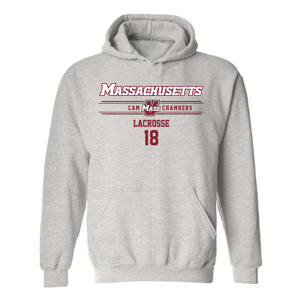 UMass - NCAA Men's Lacrosse : Cam Chambers - Classic Fashion Shersey Hooded Sweatshirt-0