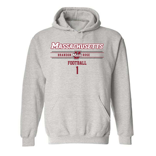 UMass - NCAA Football : Brandon Rose - Classic Fashion Shersey Hooded Sweatshirt-0