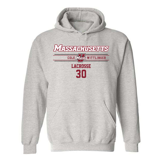 UMass - NCAA Men's Lacrosse : Cole Wittlinger - Classic Fashion Shersey Hooded Sweatshirt-0